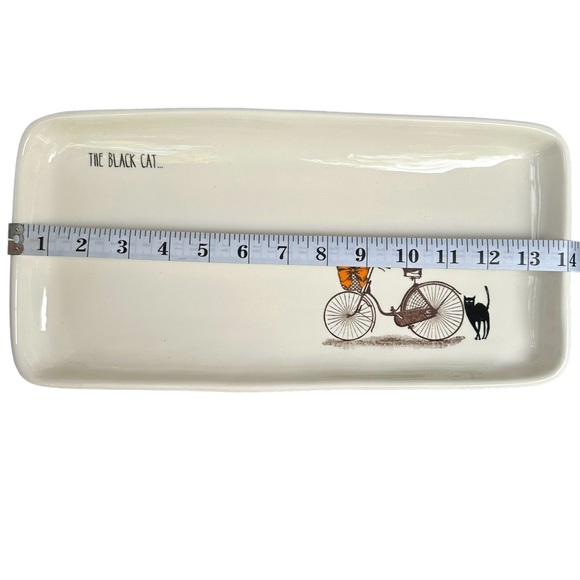Rae Dunn Halloween Platter Tray THE BLACK CAT Cats On Bicycle New OG 2017 - Picture 15 of 17